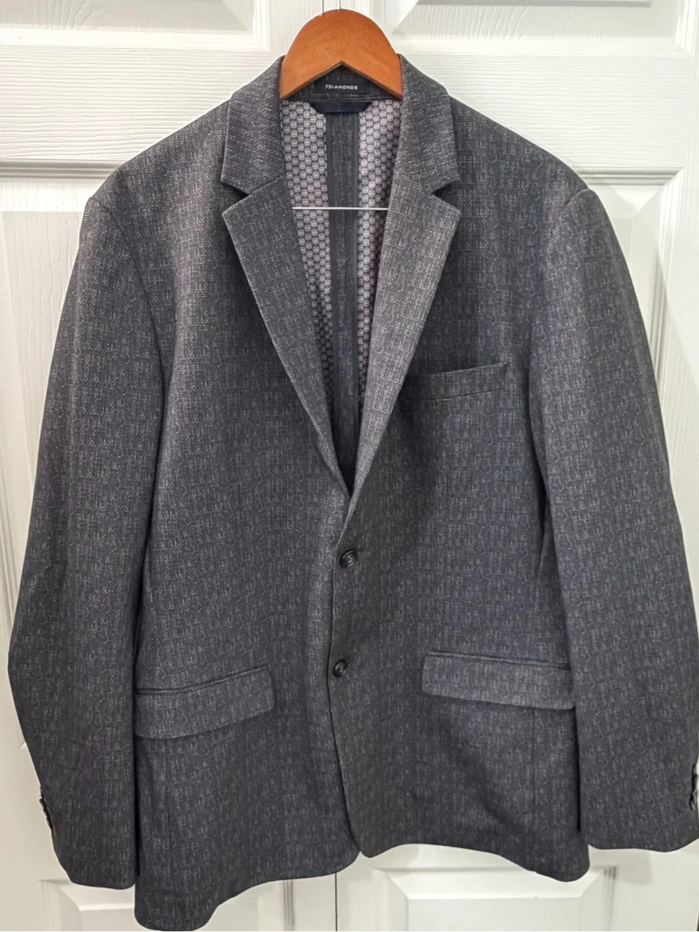 7 Diamonds Starsky Mens XL Gray Stretch Blazer Sport Coat 2 Button Modern Fit
